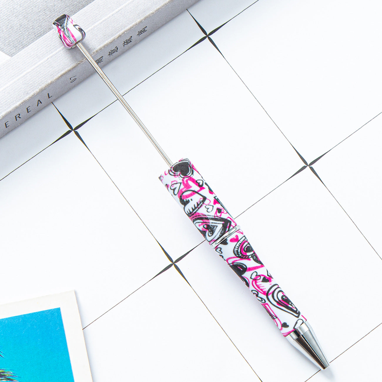 Wholesale Beadable Pens Cow Print Leopard Print Christmas Plastic Pen DIY for Beaded